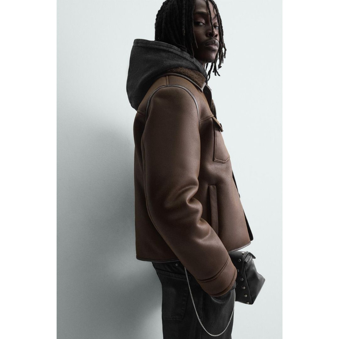 ZARA］ダブルフェイス フェイクスエードジャケット (ZARA/レザー