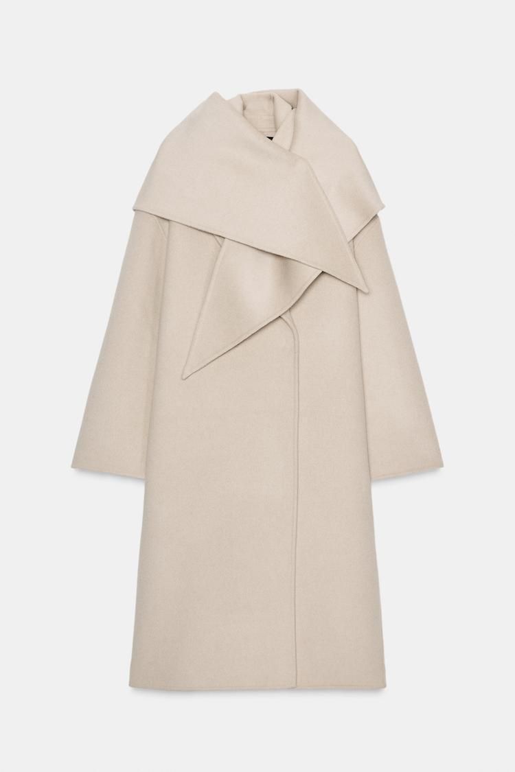 ZARA】ZW COLLECTION ウール混紡オーバーサイズスカーフコート (ZARA