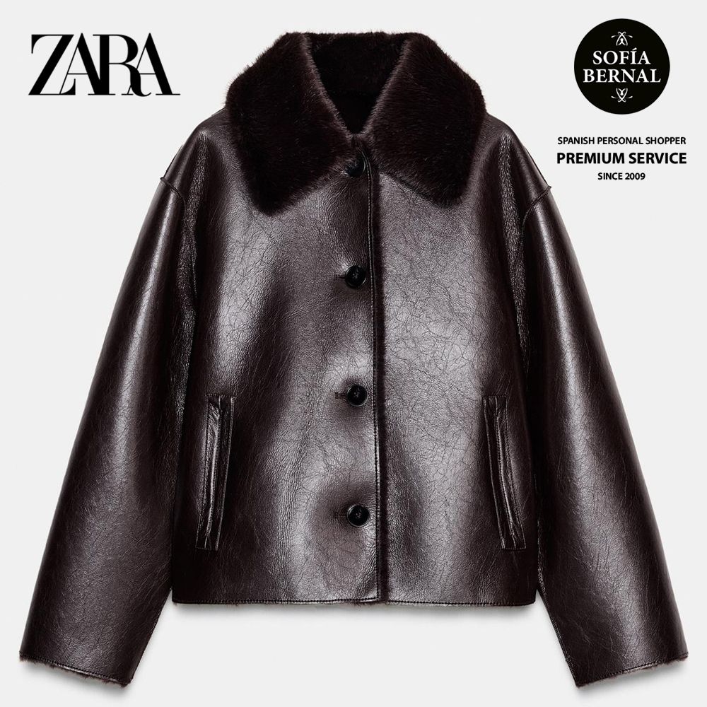ZARA リバーシブル ダブルフェイス フェイクレザージャケット (ZARA