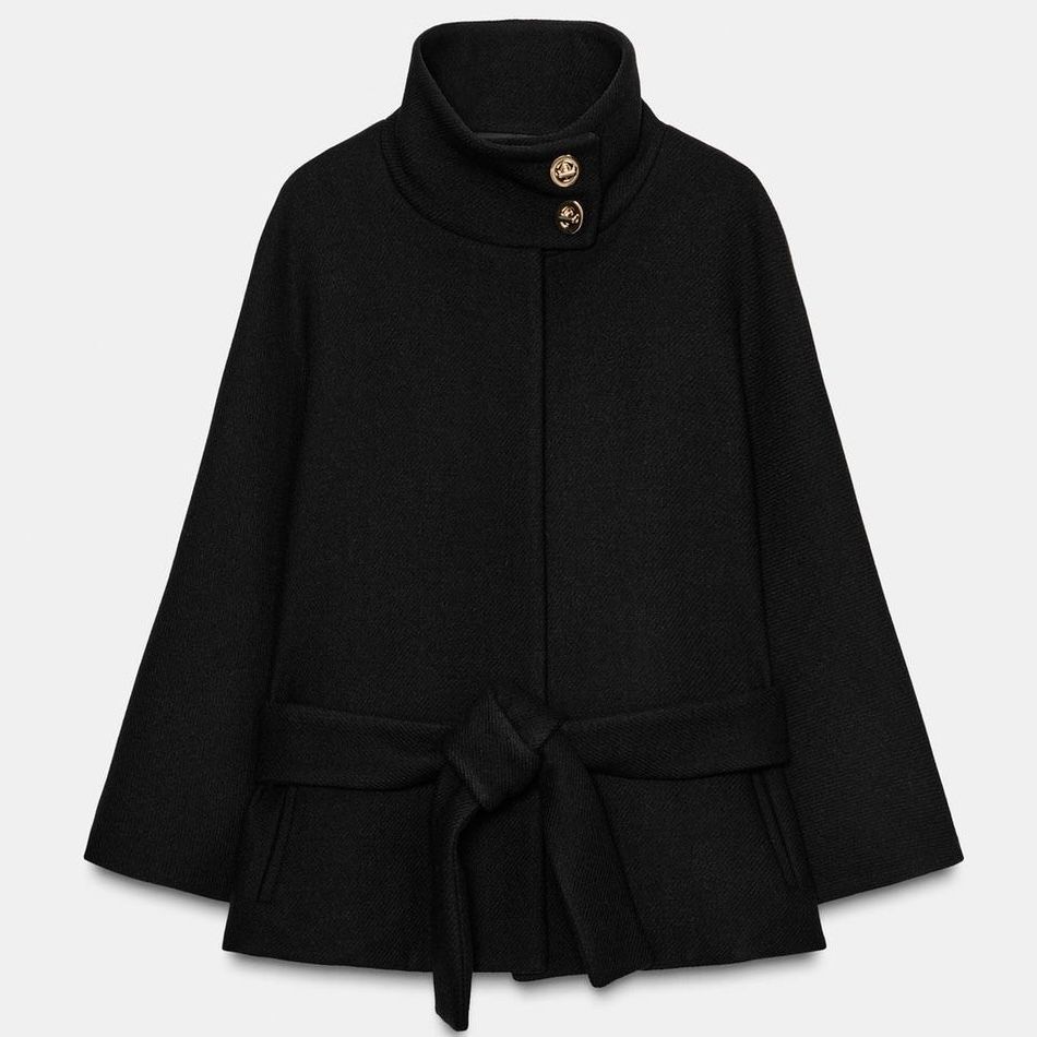 NEWアイテム☆】*ZARA* ウール製ケープスリーブショートコート (ZARA