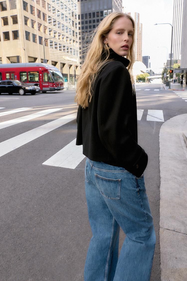 ZARA】ショートハイネックコート ブラック | 2078/780/800 (ZARA