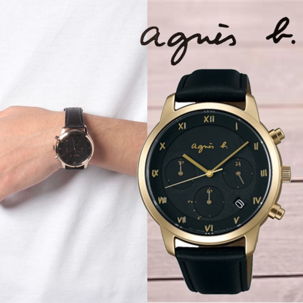 国内発送☆agnes b】LM02 FBRD941 腕時計 ローマ数字 ブラック (Agnes