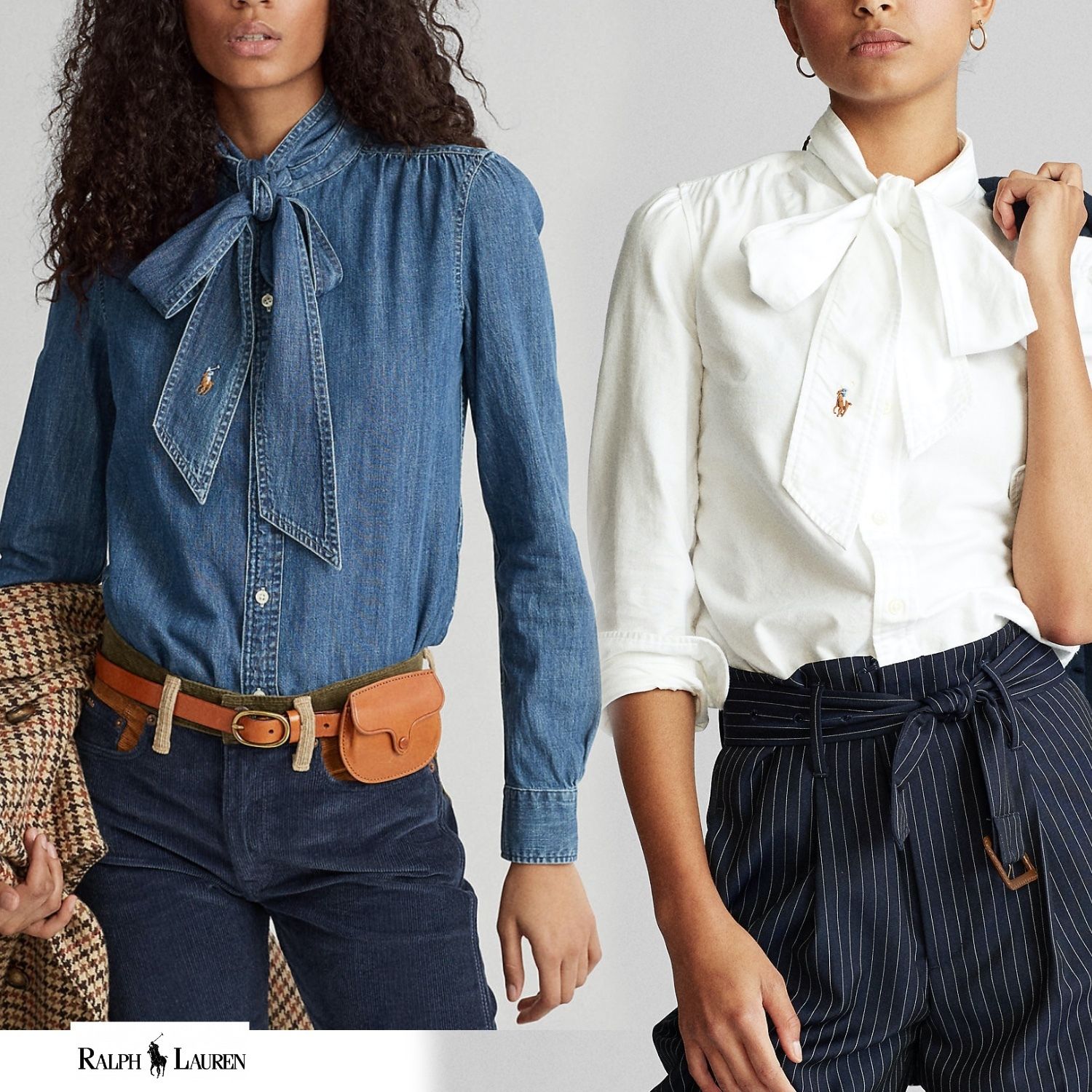 新作セールポロラルフローレンタイネックブラウスシャツ (Ralph Lauren