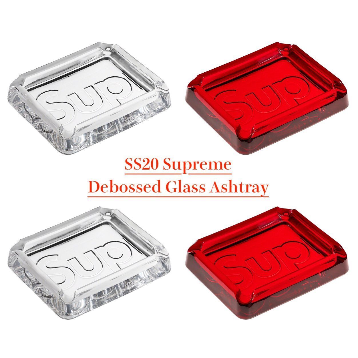 SS20 Supreme Debossed Glass Ashtray - シュプリーム 灰皿 (Supreme