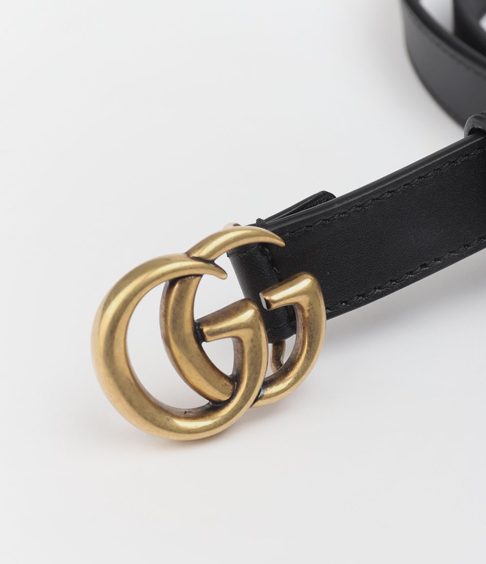 関税負担なし☆GUCCI レザー ベルト（ダブルG バックル） (GUCCI