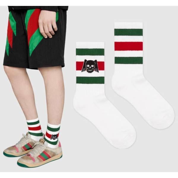 関税込】◇GUCCI グッチ◇ウィングスカル コットン ソックス (GUCCI