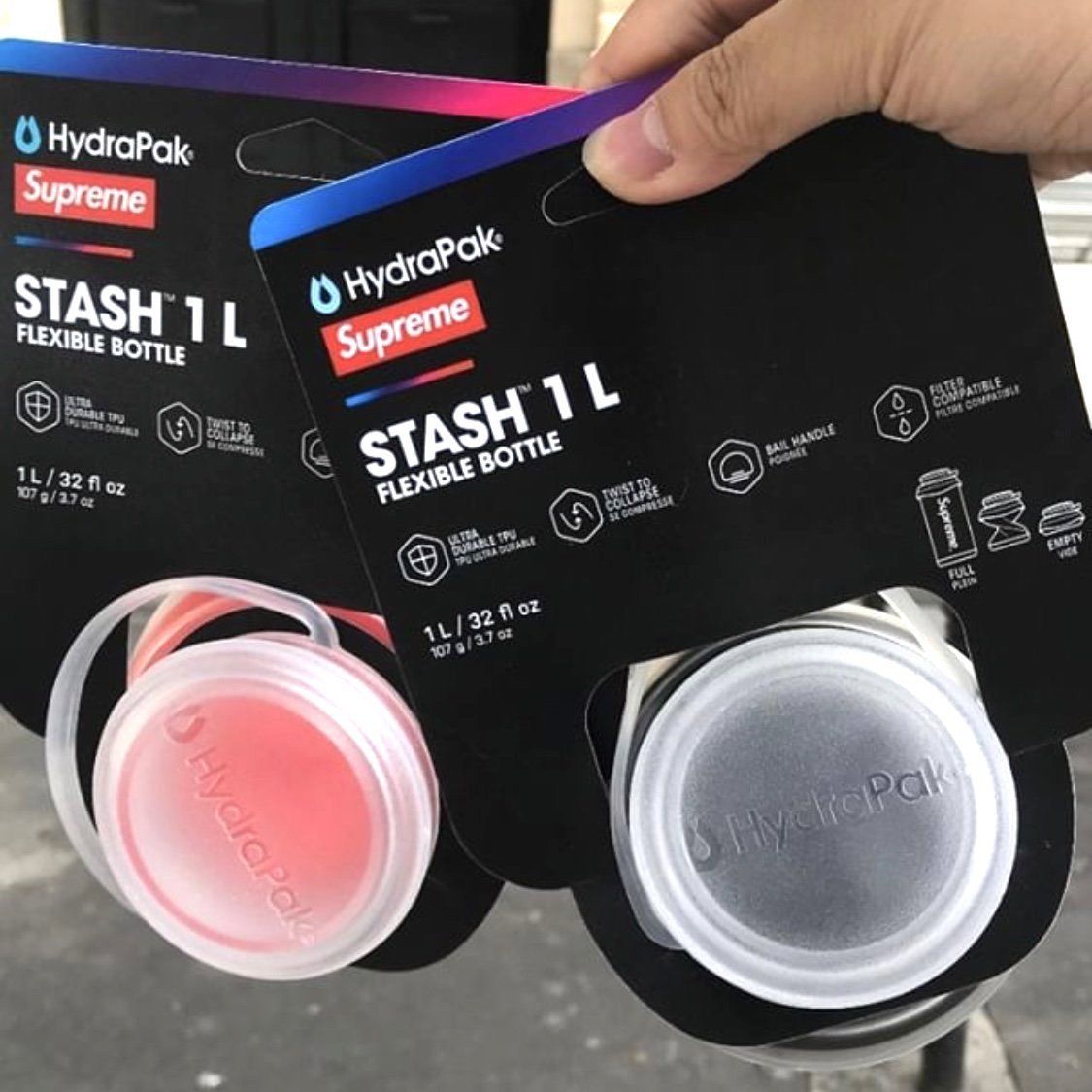 FW20 Supreme HydraPak Stash 1.0L Bottle - 畳み式ボトル 水筒