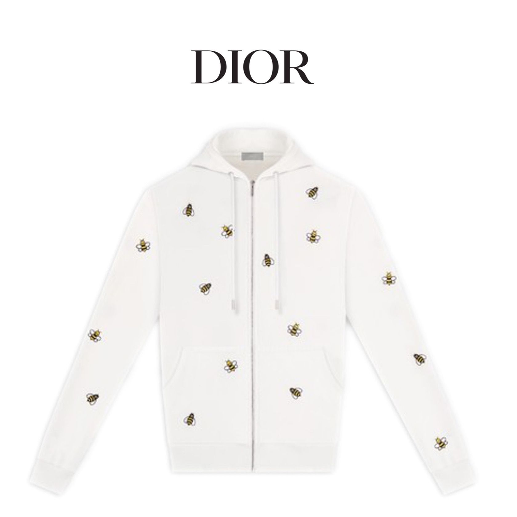 Dior x Kaws ビー スウェット ジップパーカー ホワイト 蜂 (Dior