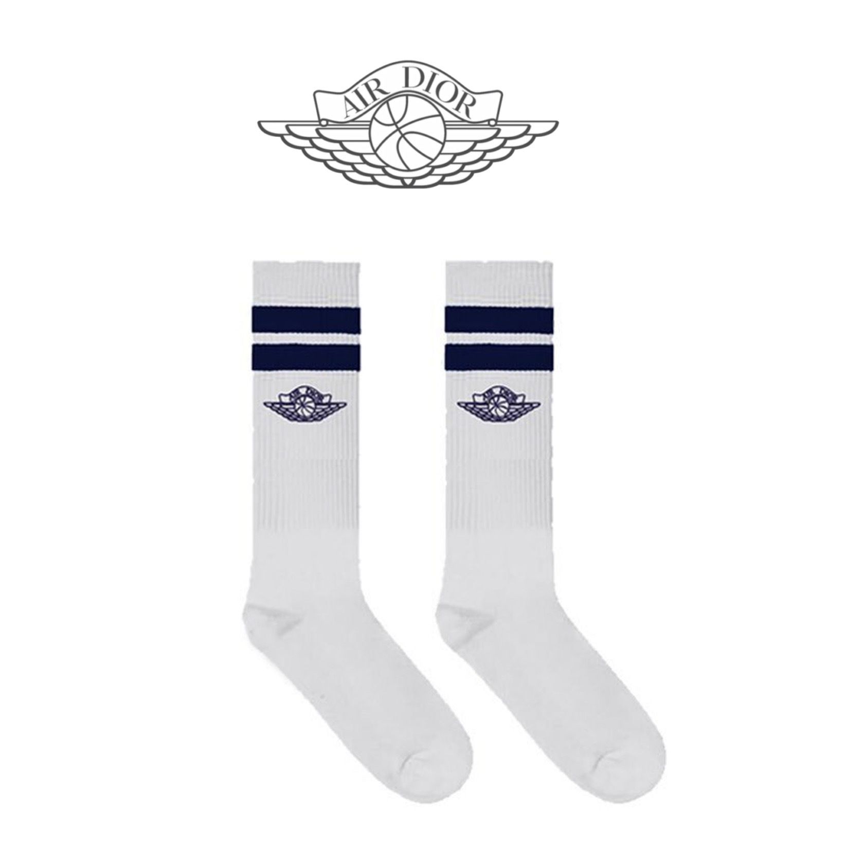 AirDior】Dior x Jordan ウィングロゴ ソックス ホワイト (Dior/靴下