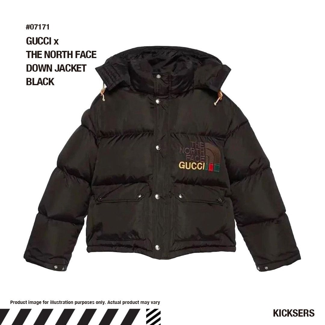 人気話題注目コラボ！GUCCI x THE NORTH FACE DOWN JACKET BLACK