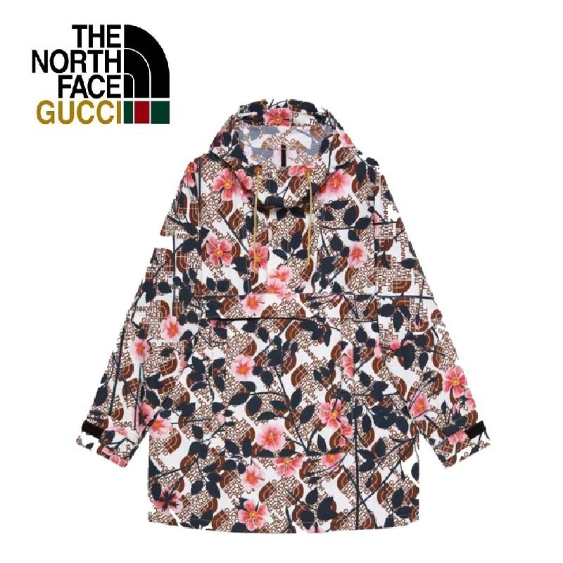 2021 グッチ ノースフェイス ナイロン ウインドブレーカー 花柄 (GUCCI