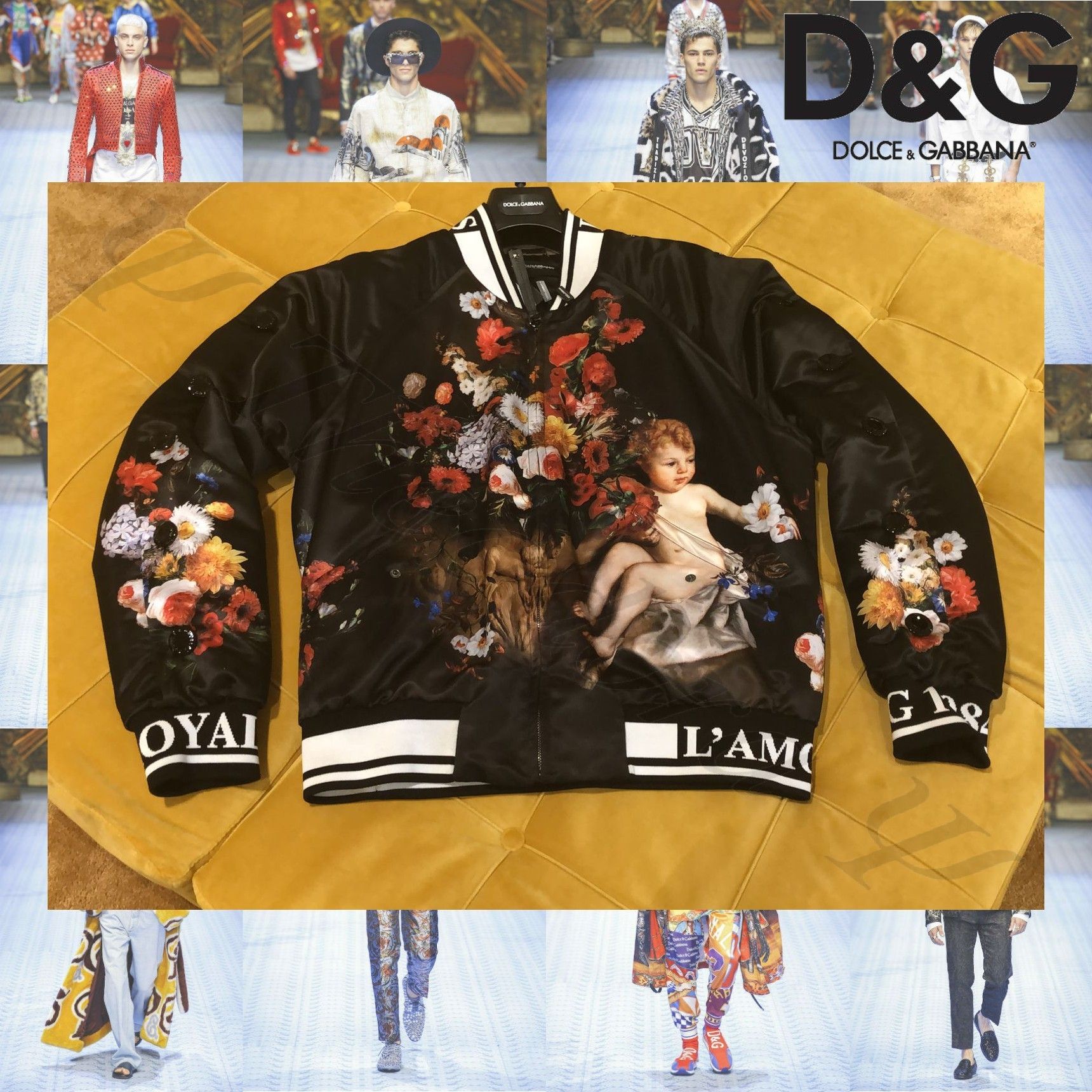 Dolce & Gabbana ロゴ エンジェル 花柄 ボンバージャケット (Dolce