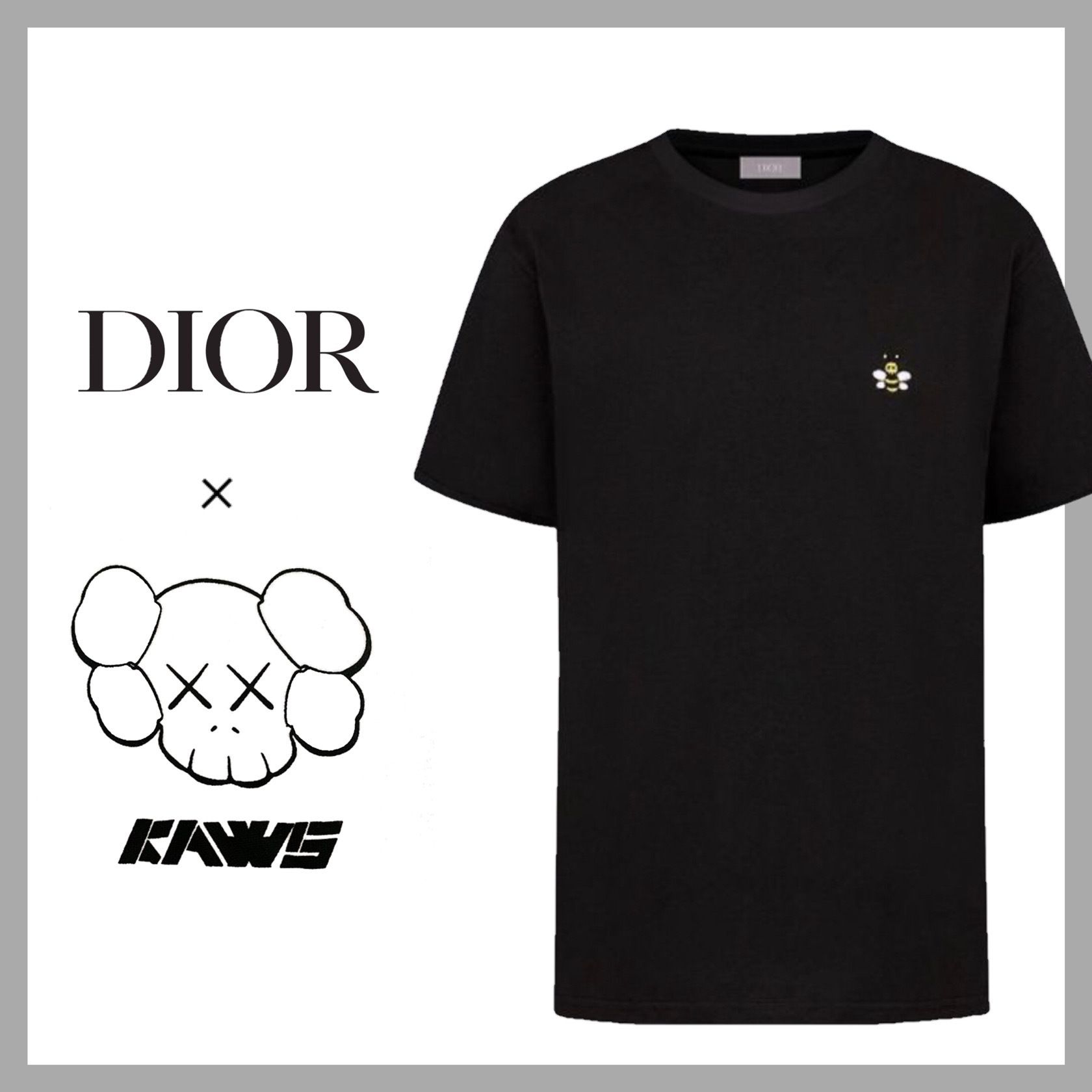 Dior × Kaws ビー ワンポイント Tシャツ ブラック 蜂 (Dior/Tシャツ