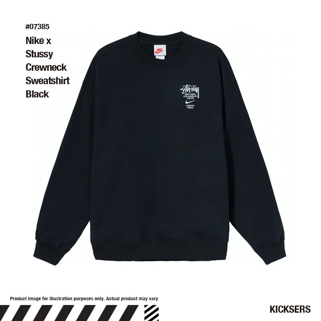 人気話題コラボ！Nike x Stussy Crewneck Sweatshirt Black (STUSSY