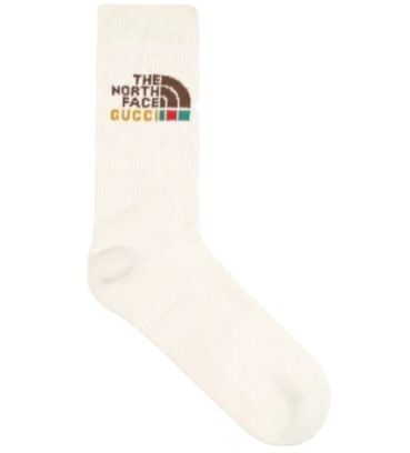 関税込 コラボ グッチ ノースフェイス ウール ソックス 2色 (GUCCI