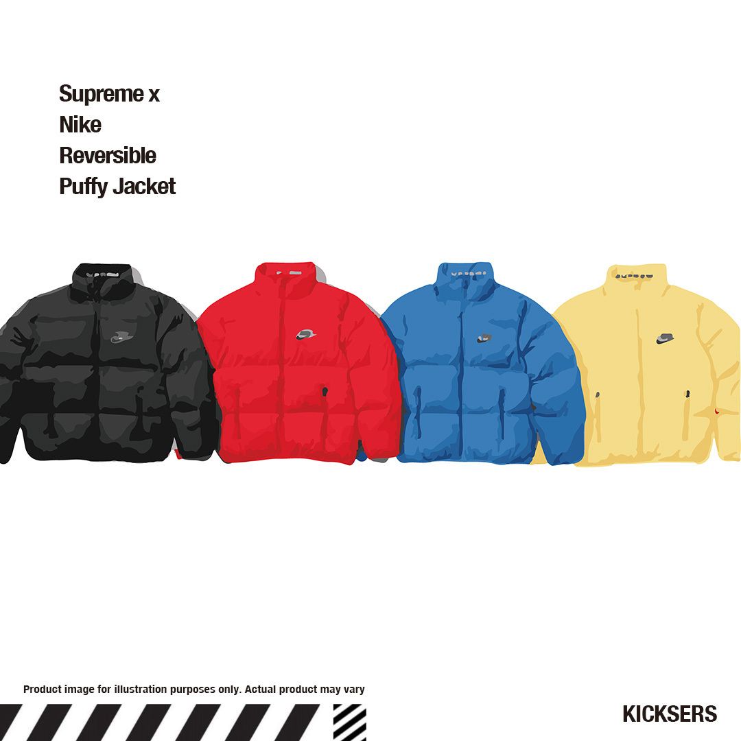 4色人気話題コラボ！Supreme x Nike Reversible Puffy Jacket