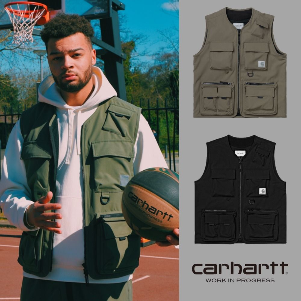 人気【carhartt】Elmwood Vest*ロゴ入り*関税送料込 (Carhartt/ベスト