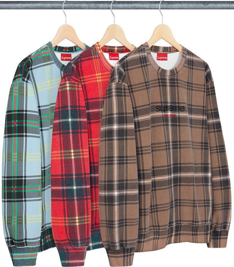 SS21 Supreme Plaid Crewneck - チェック クルーネック (Supreme