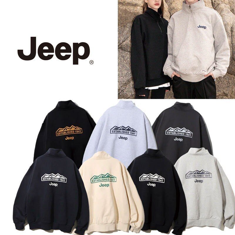 韓国ブランド☆JEEP☆HALF ZIP-UP M-LOGO SWEAT 全7カラー (JEEP