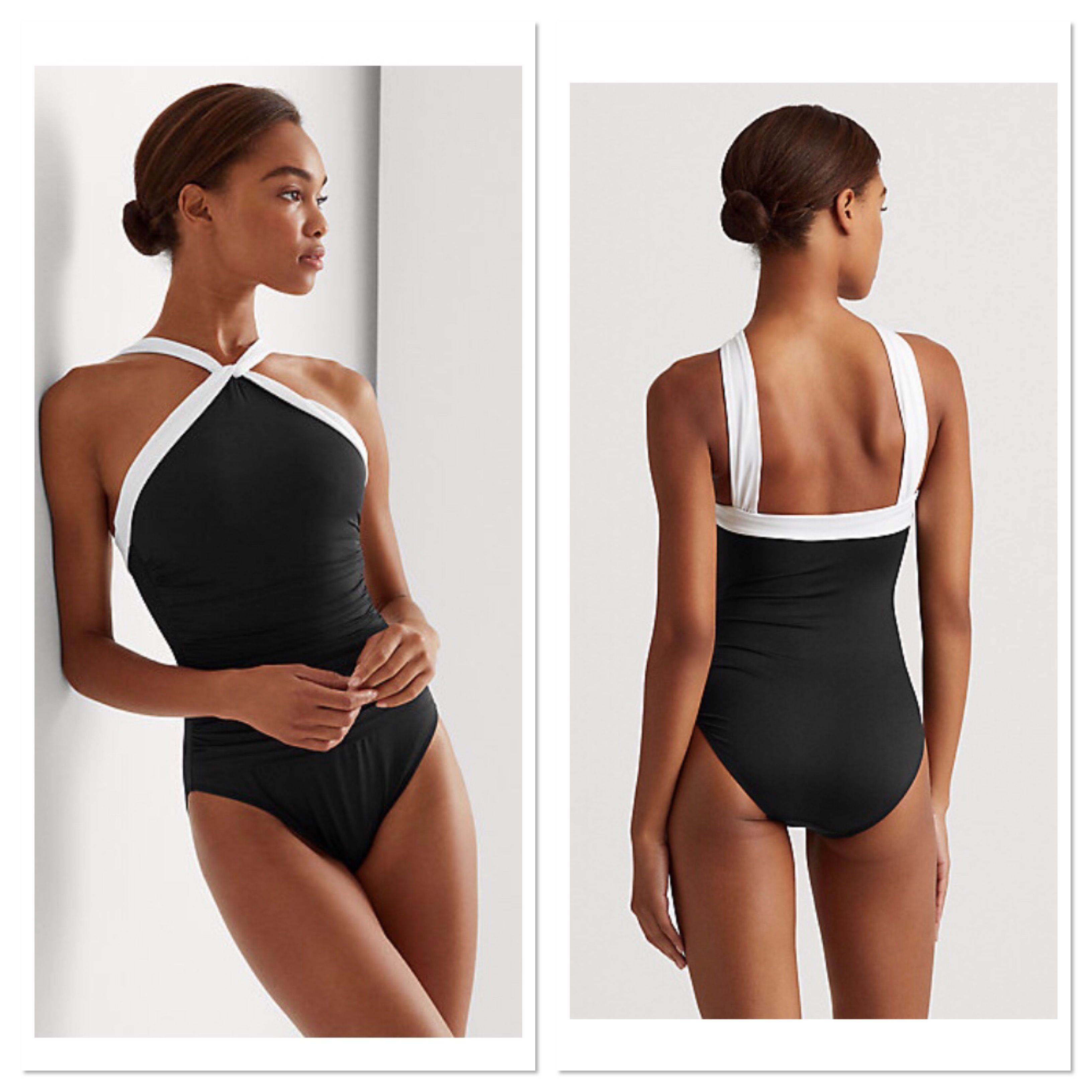 ラルフローレン タミーコントロールワンピース水着 ブラック (Ralph