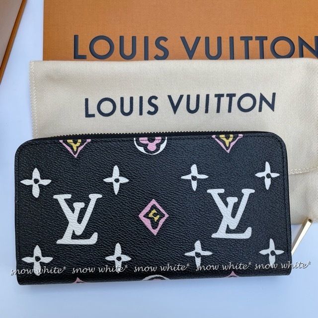 明日着 限定 アニマルxモノグラム 黒 ZIPPY 長財布 ルイヴィトン