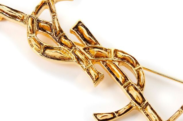 ◇SAINT LAURENT◇YSLオピウムクロコダイルブローチ◇正規品◇ (Saint