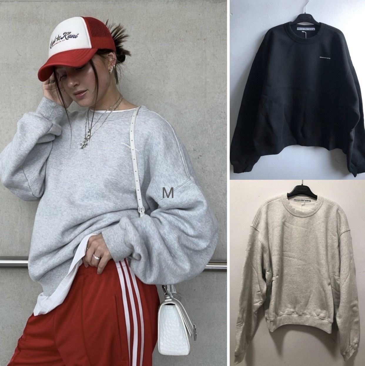 alexanderwang】crewneck pullover dense fleece スウェット