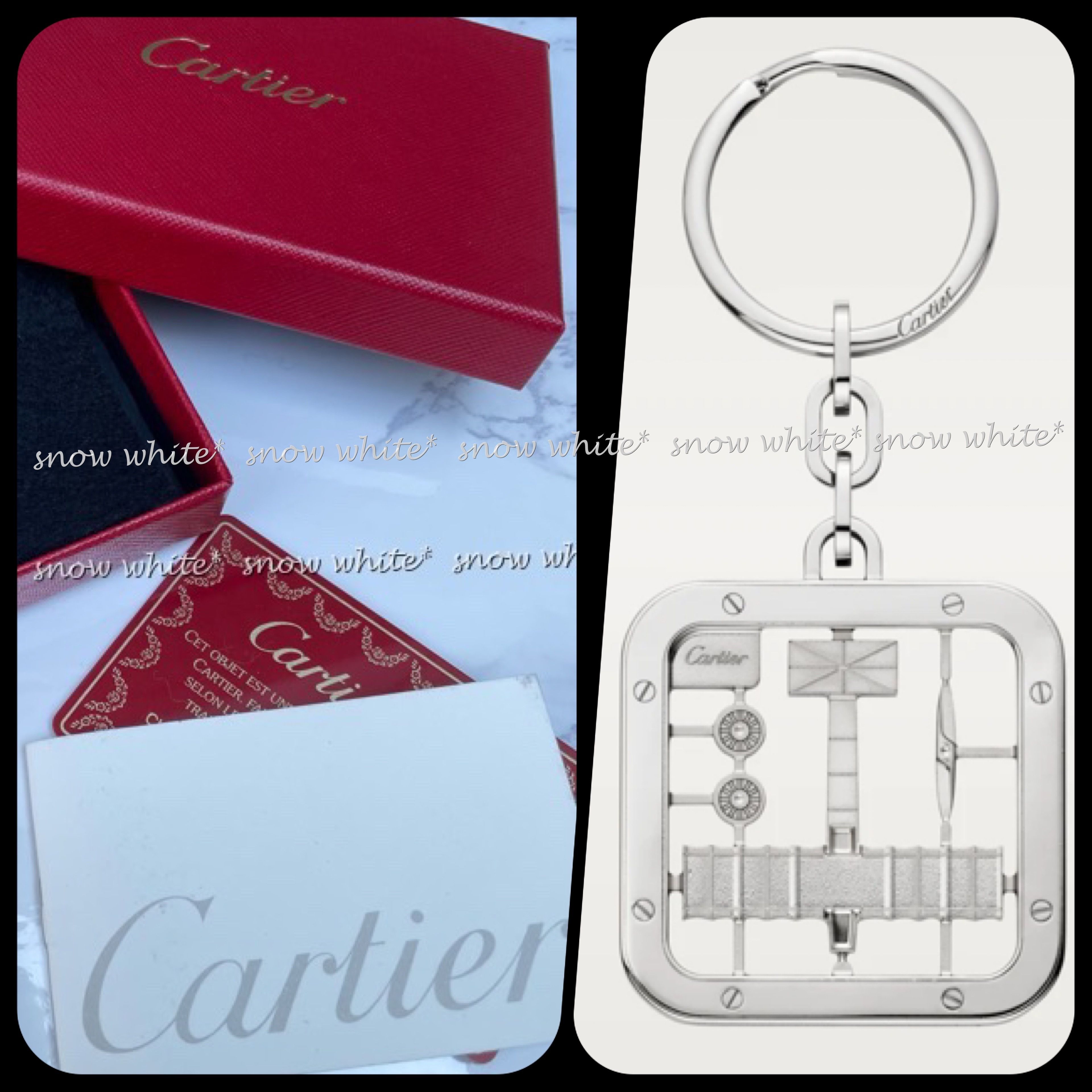 明日着 限定 廃盤品 Cartier 飛行機 サントス キーホルダー (Cartier