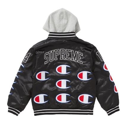 Supreme Champion Hooded Satin Varsity Jacket シュプリーム (Supreme