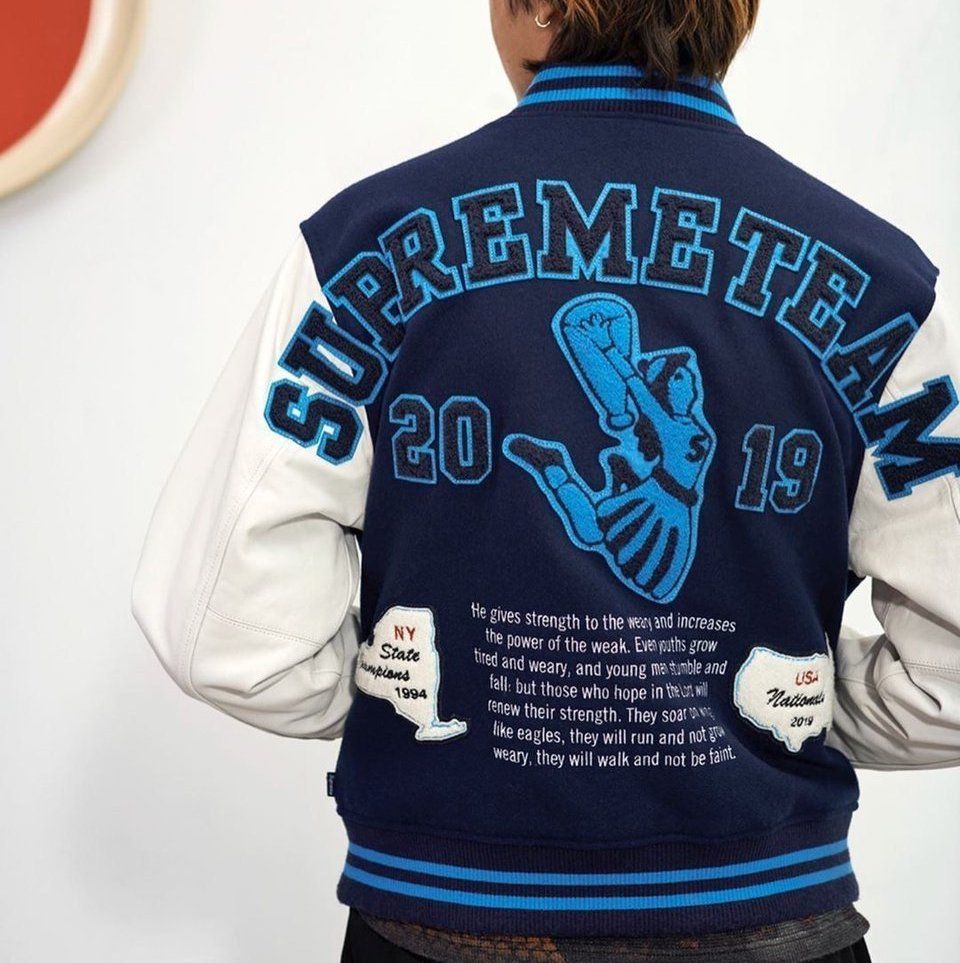 Supreme Team Varsity Jacket Navy シュプリーム スタジャン (Supreme