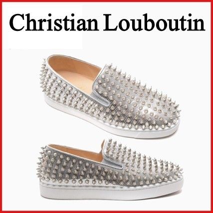 ☆Christian Louboutin☆ スタッズ スリッポン シルバー (Christian