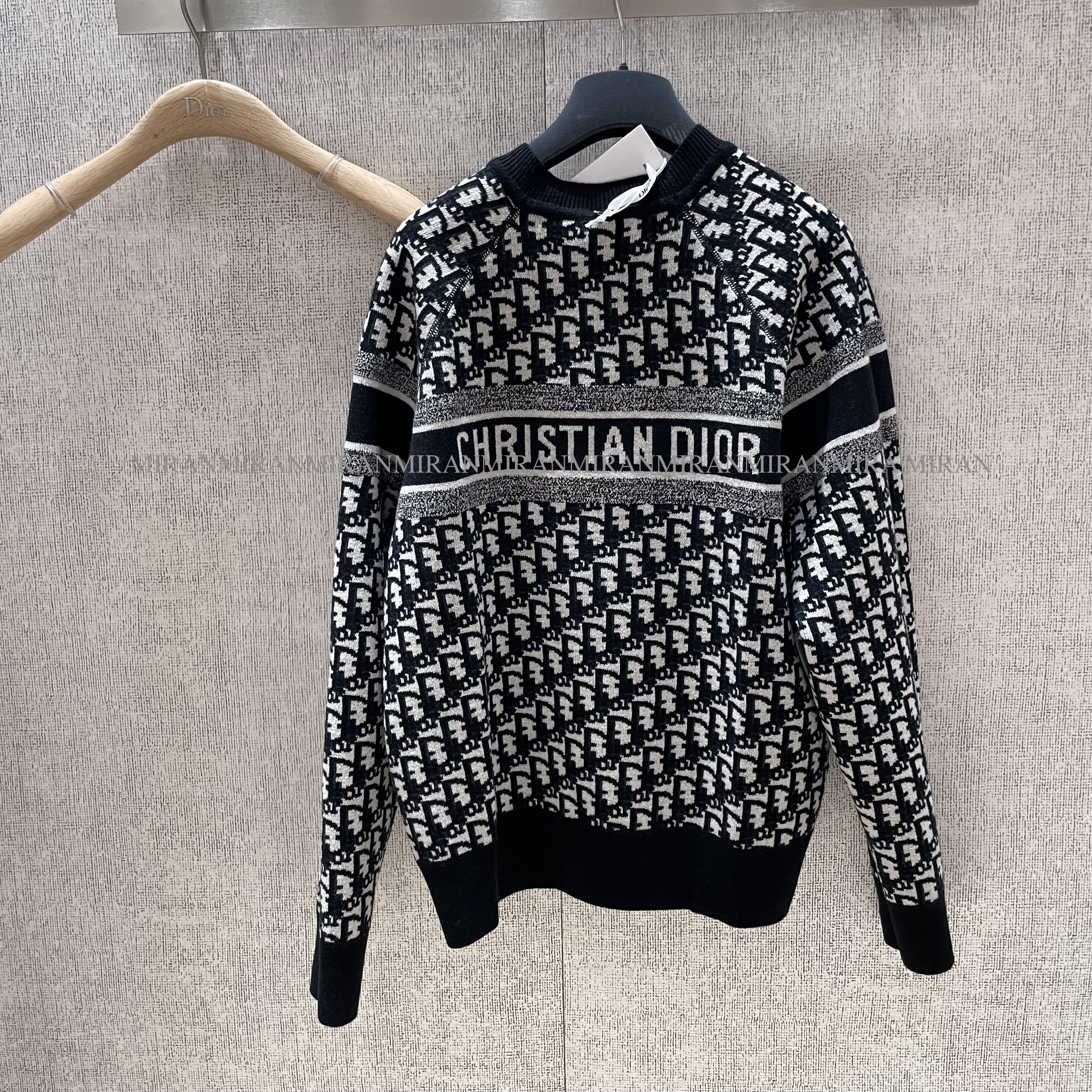 本物 DIOR ディオールSHAWN Oblique ウール ニット ベスト L 本物 DIOR