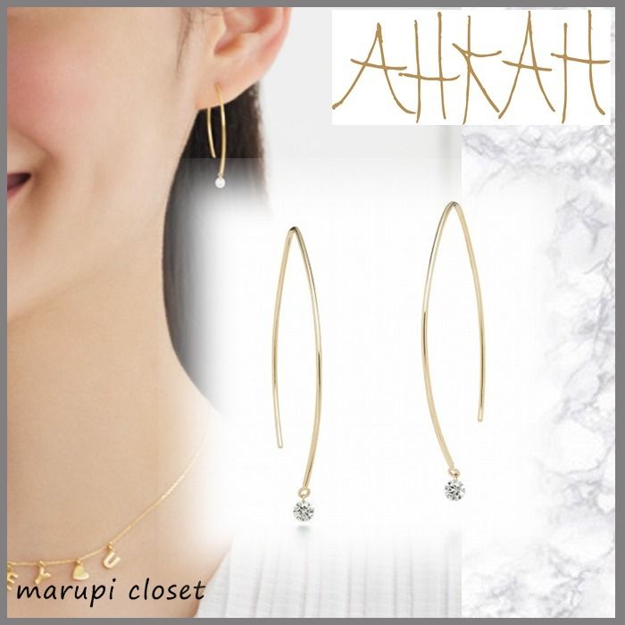 国内直営店】☆AHKAH☆18Kダイヤモンドベアリーフピアス (AHKAH/ピアス