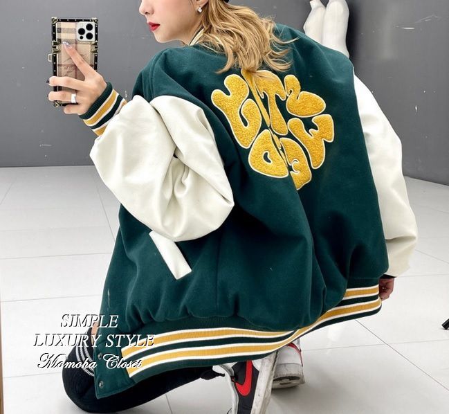 ロゴ レザー レトロ スタジャン ジャケット◇ SW 全2色 (スタジャン