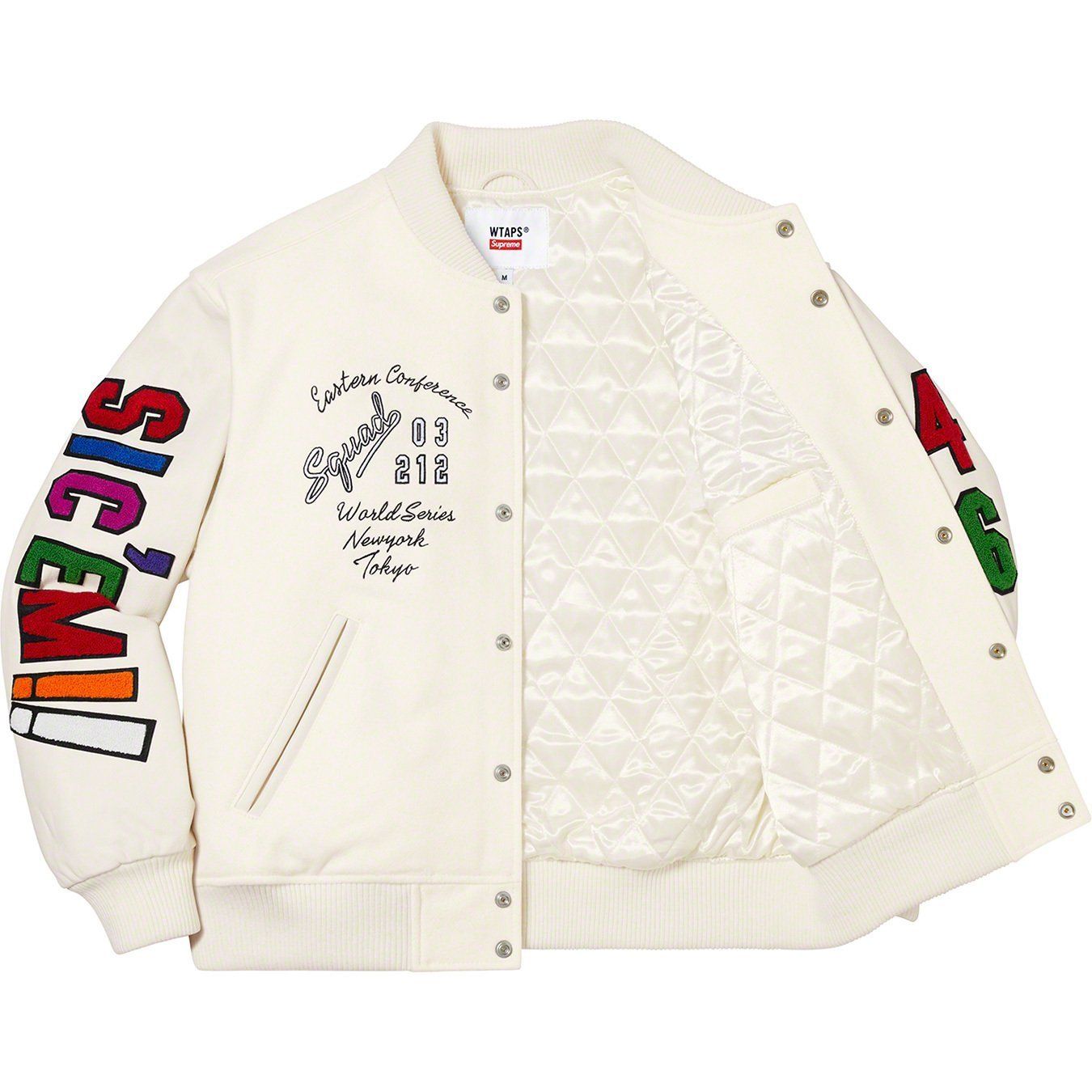 Supreme WTAPS Varsity Jacket White シュプリーム スタジャン