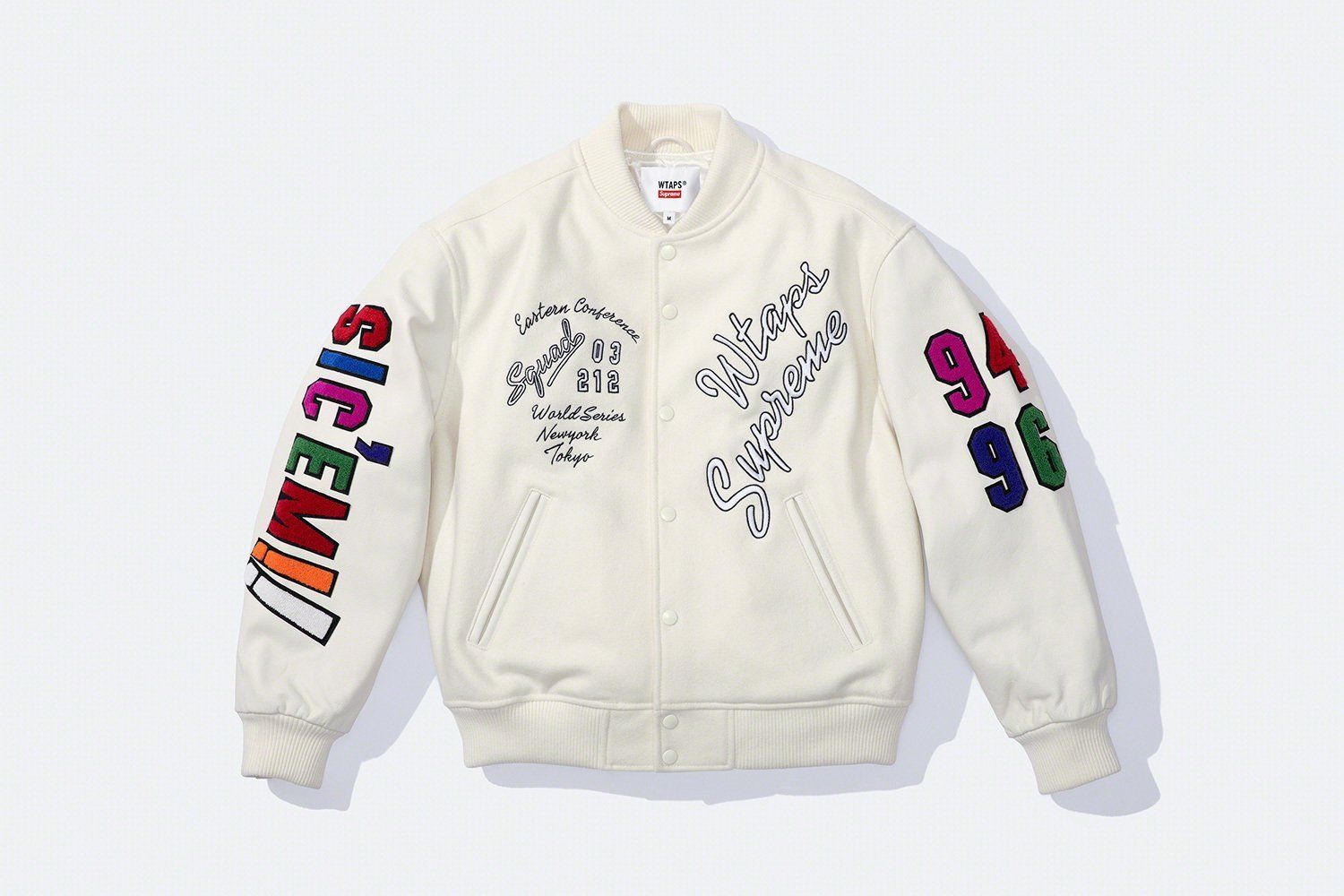 Supreme WTAPS Varsity Jacket White シュプリーム スタジャン