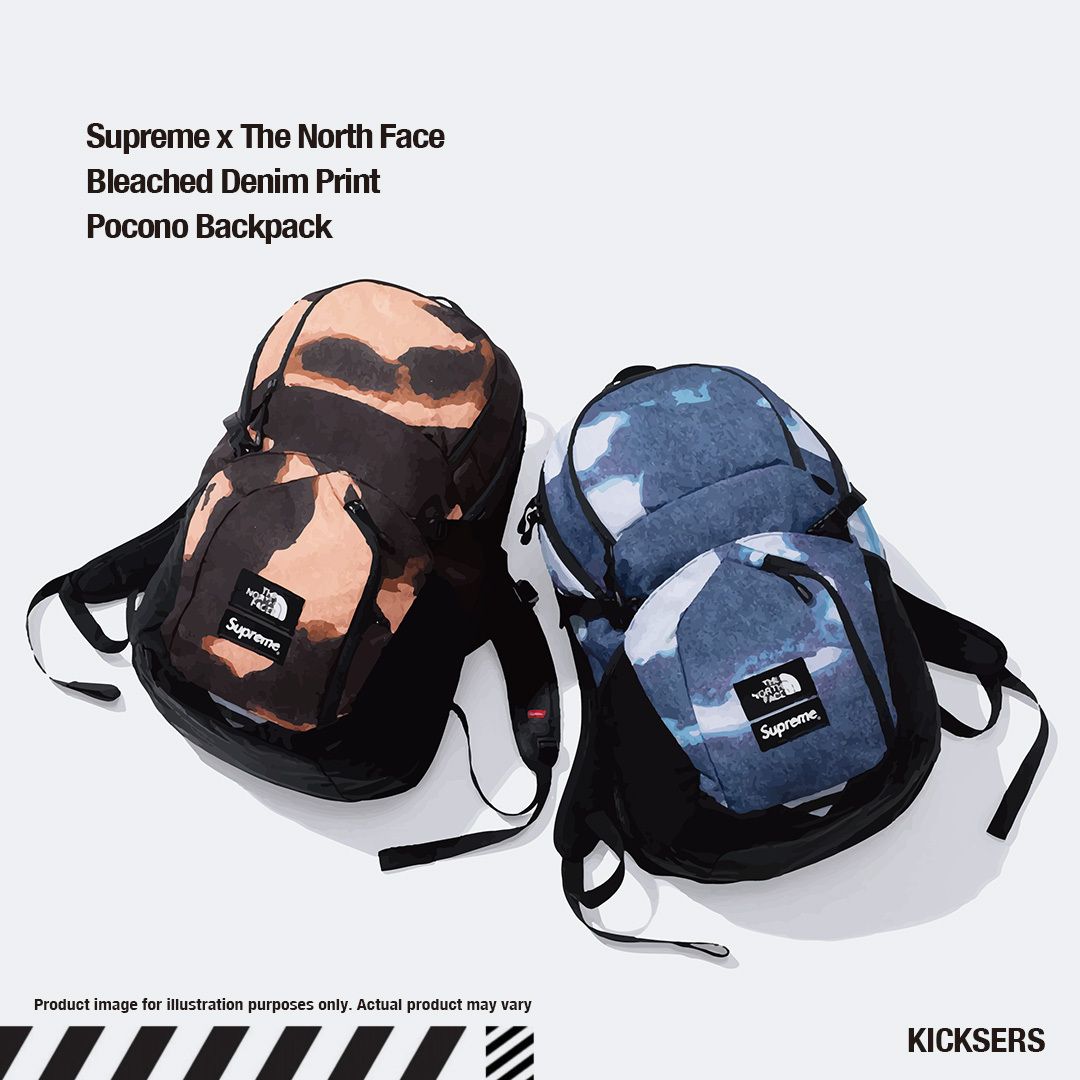 人気コラボ Supreme x The North Face Bleached Pocono Backpack