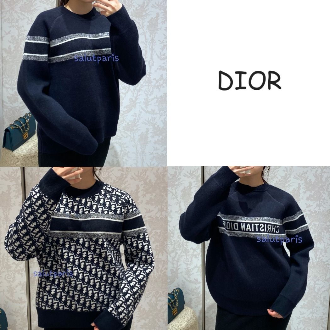 送料込*ディオール*オブリークリバーシブルクルーネックセーター (Dior