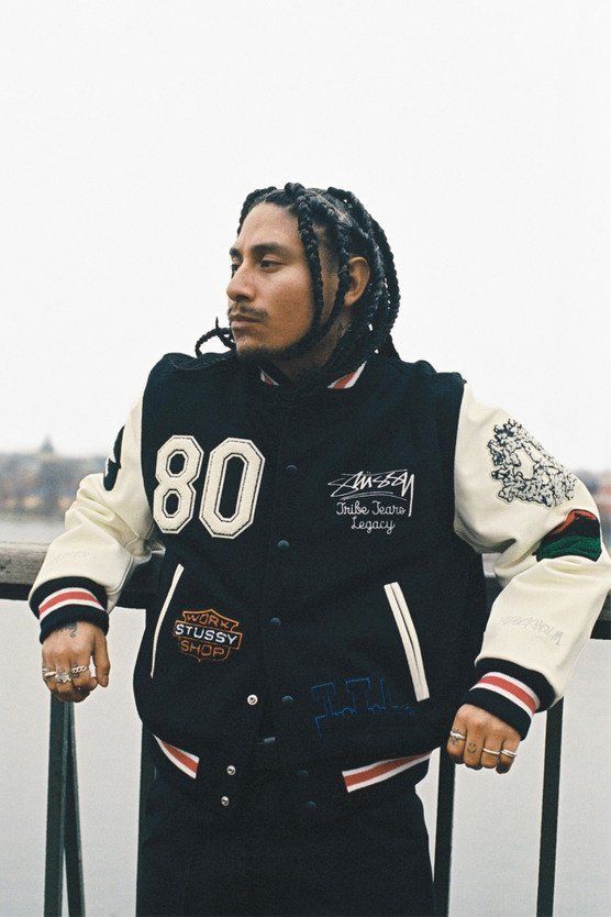 OUR LEGACY WORK SHOP x STUSSY x DENIM TEARS VARSITY JACKET (OUR