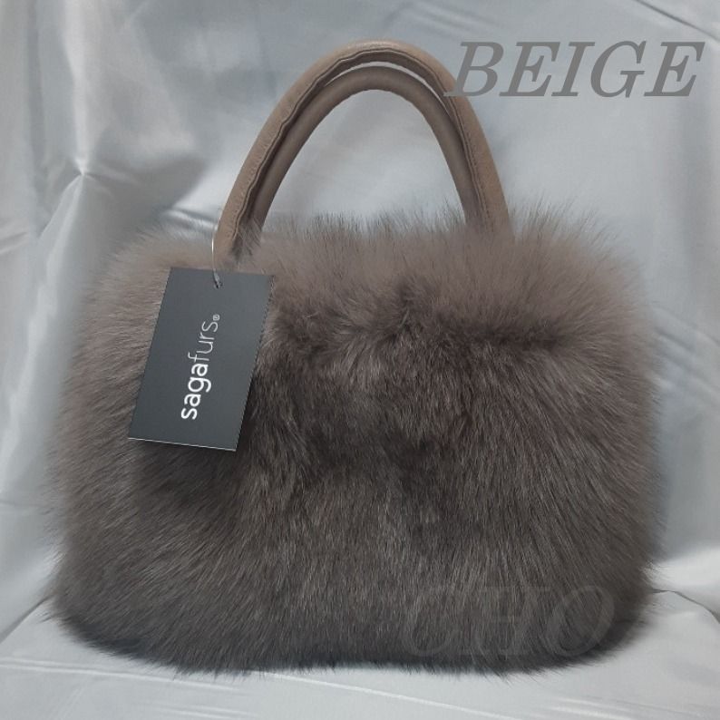 天然毛皮□フィンランド産 サガフォックス ファートートバッグ M