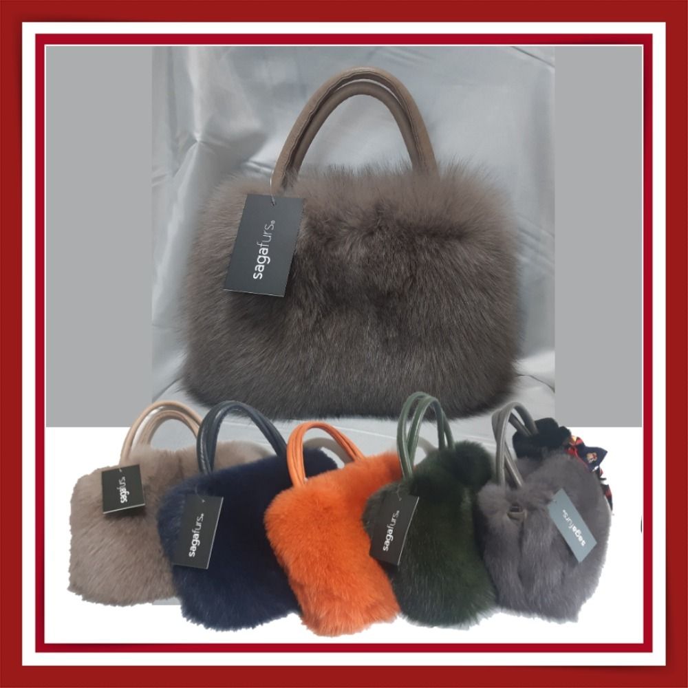 天然毛皮□フィンランド産 サガフォックス ファートートバッグ M