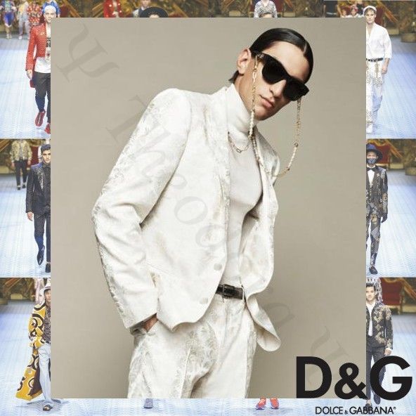 希少！ドルチェ&ガッバーナ/黄金/シルク地/デザイン/スーツ