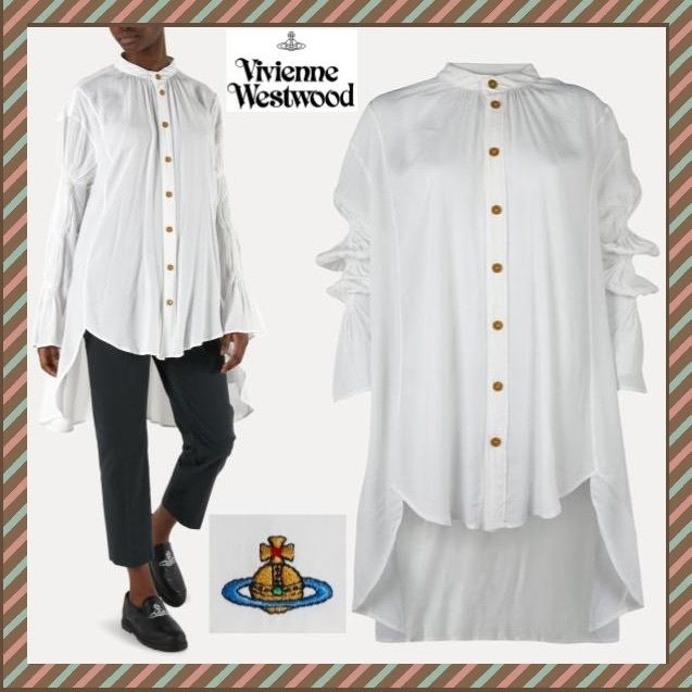 日本未入荷 Vivienne Westwood シャツ CIRCLE ブラウス 42M 白
