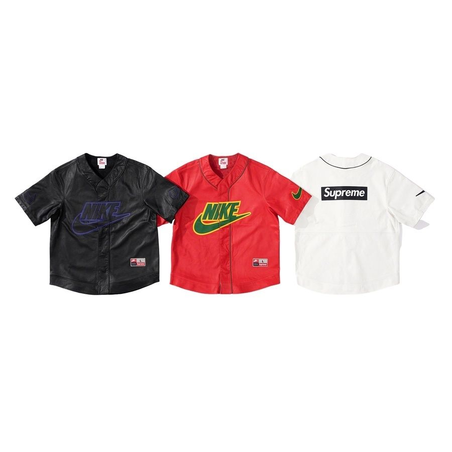Supreme Nike Leather Baseball Jersey ベースボールシャツ FW19