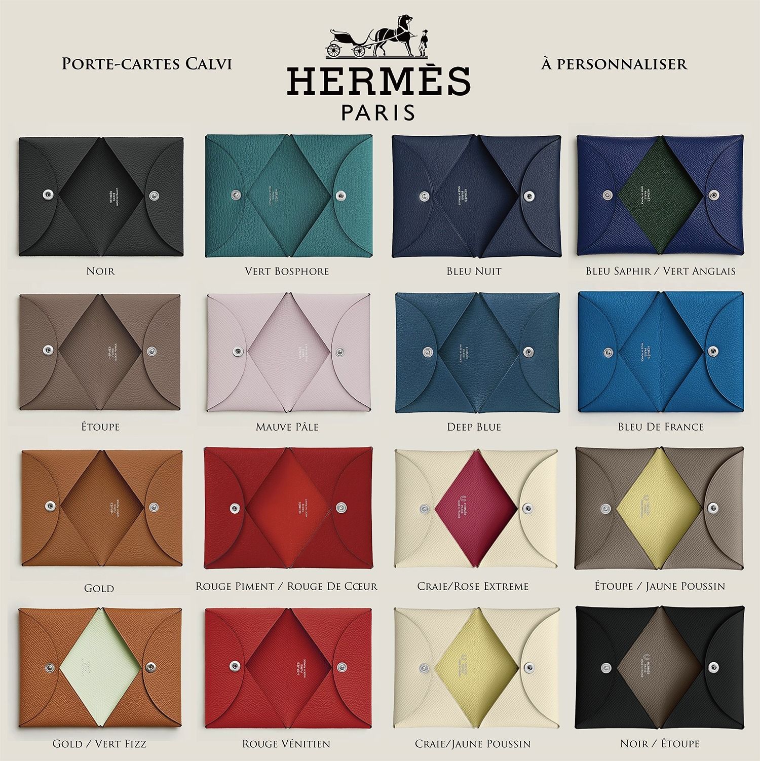 直営店】大人気 エルメス Calvi カルヴィ カードケース (HERMES/カード