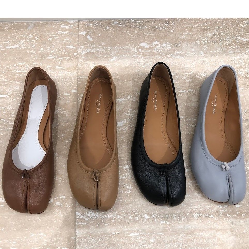 人気☆MAISON MARGIELA☆TABI レザーバレエシューズ ホワイト