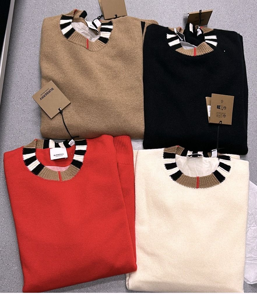 BURBERRY】ストライプヘム カシミアニット (Burberry/ニット・セーター