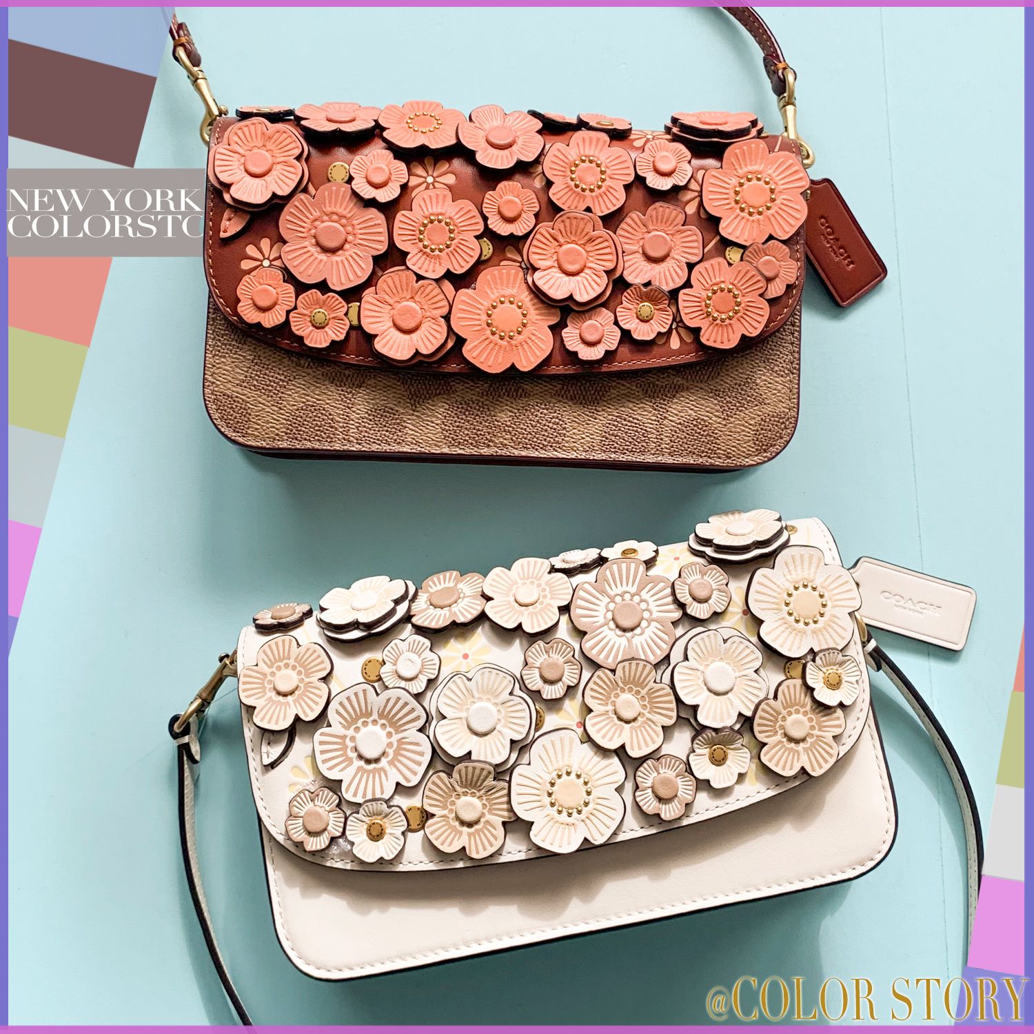 COACHブティック】○即完売!NEW○お花♪○ヘイデン アップリケ (Coach