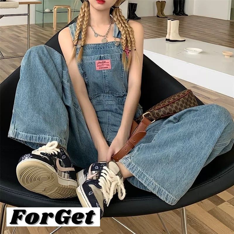 デニムサロペット オーバーオール 垢抜け デニム Y2K カジュアル