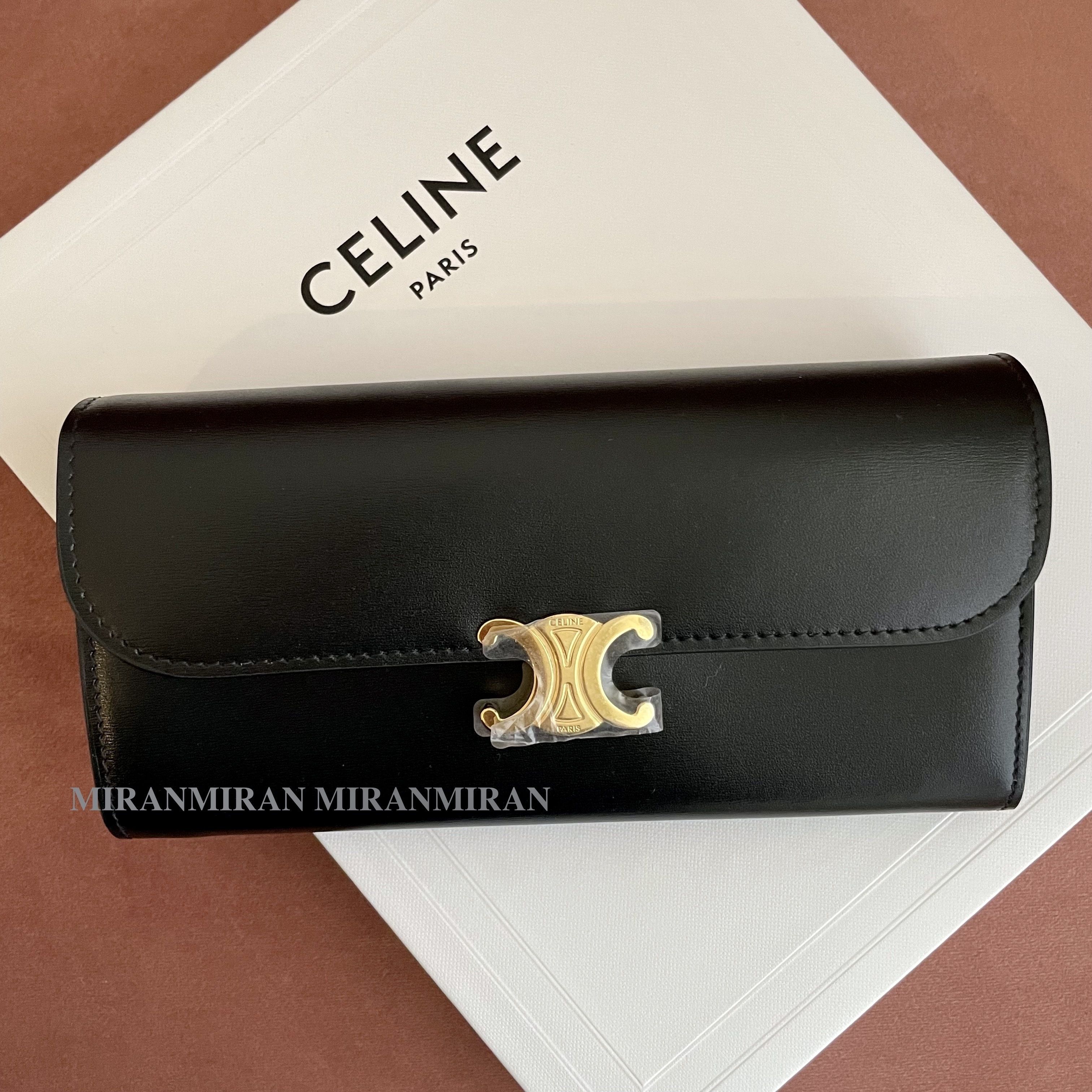 追跡付き発送【CELINE】FLAP WALLET TRIOMPHEトリオンフ 長財布